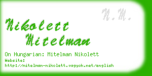 nikolett mitelman business card